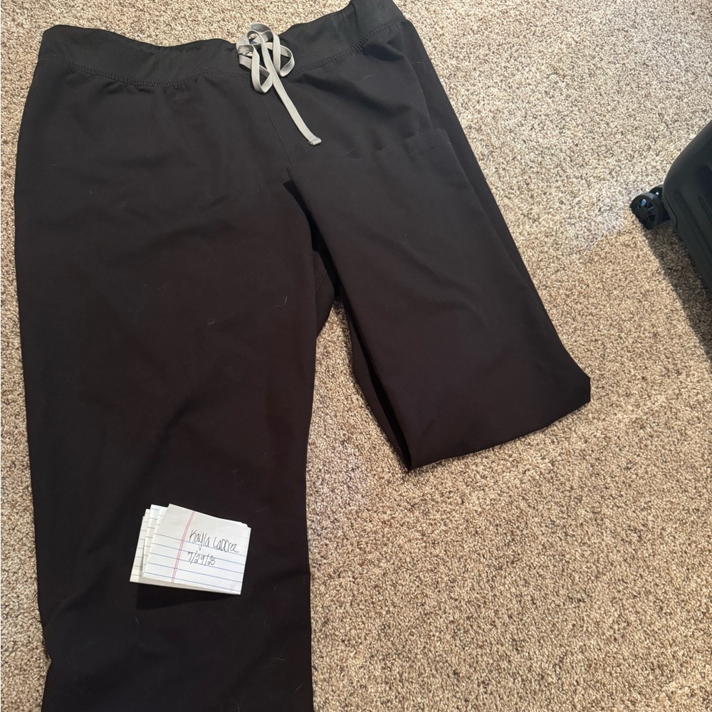 Figs Women's Black Livingston with Gray Drawstring